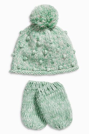 Mint Hat And Mitts Set (0mths-2yrs)